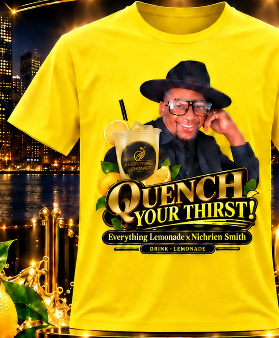 Yellow Everything Lemonade × Nichrien Smith Quench Your Thirst T-shirt